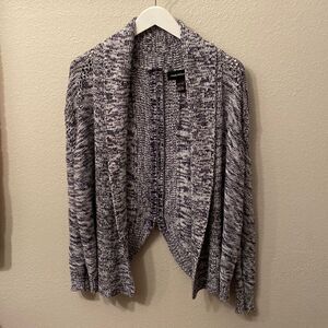 Wendy Bellissimo Sweater Cardigan Chunky soft Knit Size Small Navy White